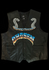 <strong>HAND PAINTED DOUBLE SIDED DRAGON VINTAGE LEATHER VEST</strong> BLACK