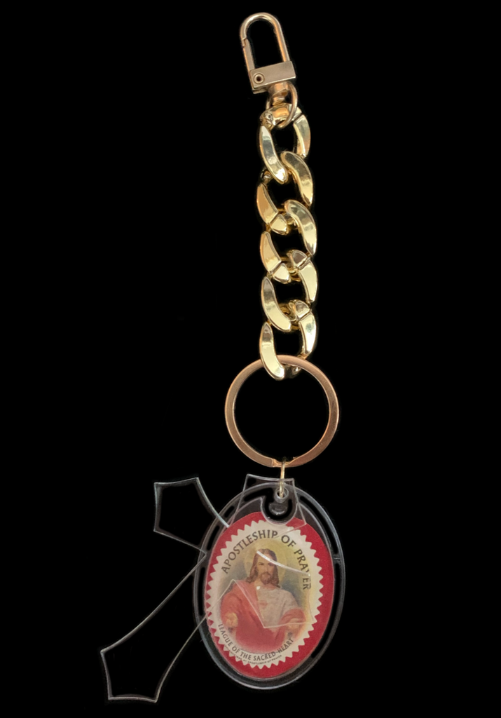 <strong>VINTAGE APOSTLESHIP OF PRAYER MEDAL KEY CHAIN CLIP</strong> 15CM