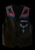 <strong>HEAVENLY BODIES HAND PAINTED VINTAGE LEATHER VEST</strong> BLACK