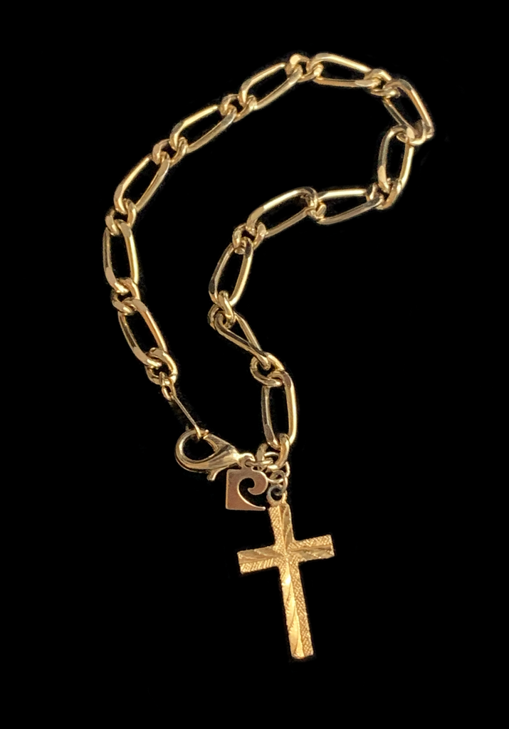 <strong>VINTAGE GOLD PLATED CRUCIFIX BRACELET</strong>