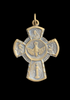 <strong>VINTAGE SACRED ‘I’M CATHOLIC CALL A PRIEST’  CRUCIFIX BRASS PENDANT</strong>