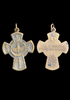 <strong>VINTAGE SACRED ‘I’M CATHOLIC CALL A PRIEST’  CRUCIFIX BRASS PENDANT</strong>