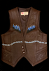 <strong>HAND PAINTED ANGEL VINTAGE LEATHER VEST</strong> BROWN