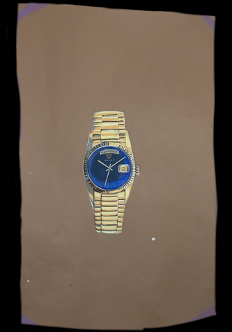 <strong>ROLEX PRESIDENTIAL PAINTING</strong> ACRYLIC ON CARD 65X105CM
