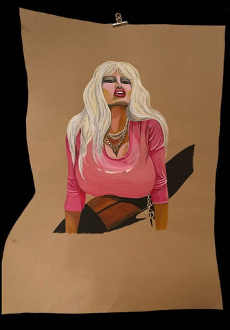 <strong>LOLO FERRARI</strong> ACRYLIC ON CARD 123X95CM