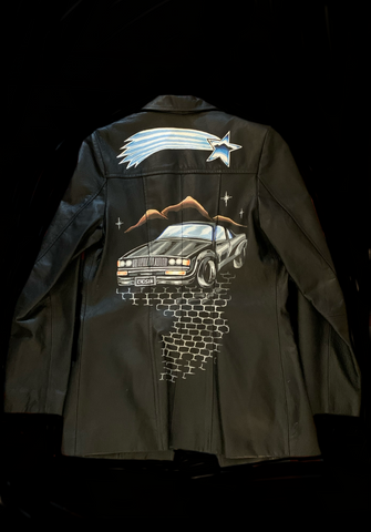 <strong>HAND PAINTED PATHWAY LEATHER JACKET</strong> BLACK