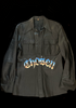 <strong>HAND PAINTED GODS FAVOURITE LEATHER BUTTON DOWN JACKET GODS FAVOURITE</strong> BLACK