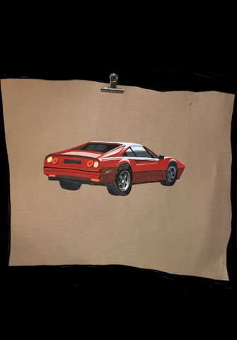<strong>FERRARI PAINTING</strong> ACRYLIC ON CARD 50X60CM