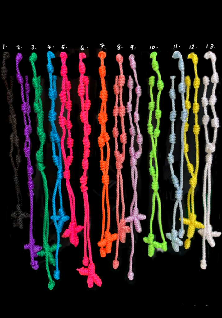 <strong>SILK WOVEN ROSARY BRACELETS</strong> MULTI
