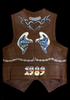 <strong>HAND PAINTED ANGEL VINTAGE LEATHER VEST</strong> BROWN