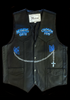 <strong>HAND PAINTED CHROME PANTHER VINTAGE LEATHER VEST </strong>BLACK